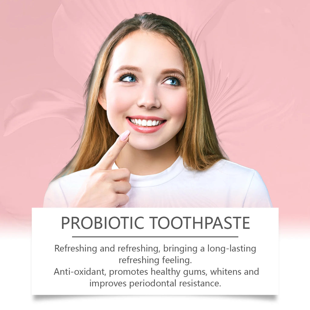 Probiotic Brightening White Toothpaste Remove Odors Fresh Breath Removing Dental Plaque Soothing Gums Clean Oral Care Toothpaste Oasis Select