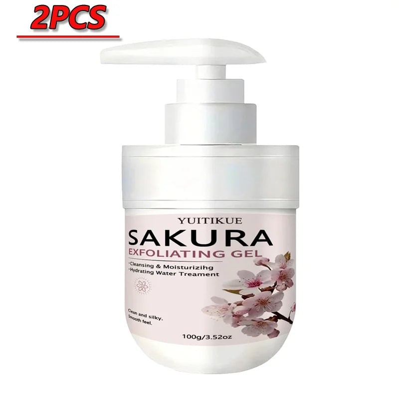 YUITIKUE Sakura Face Exfoliating Gel 100g – Gentle Daily Cleanser Facial Exfoliating Gel Oasis Select 2pcs