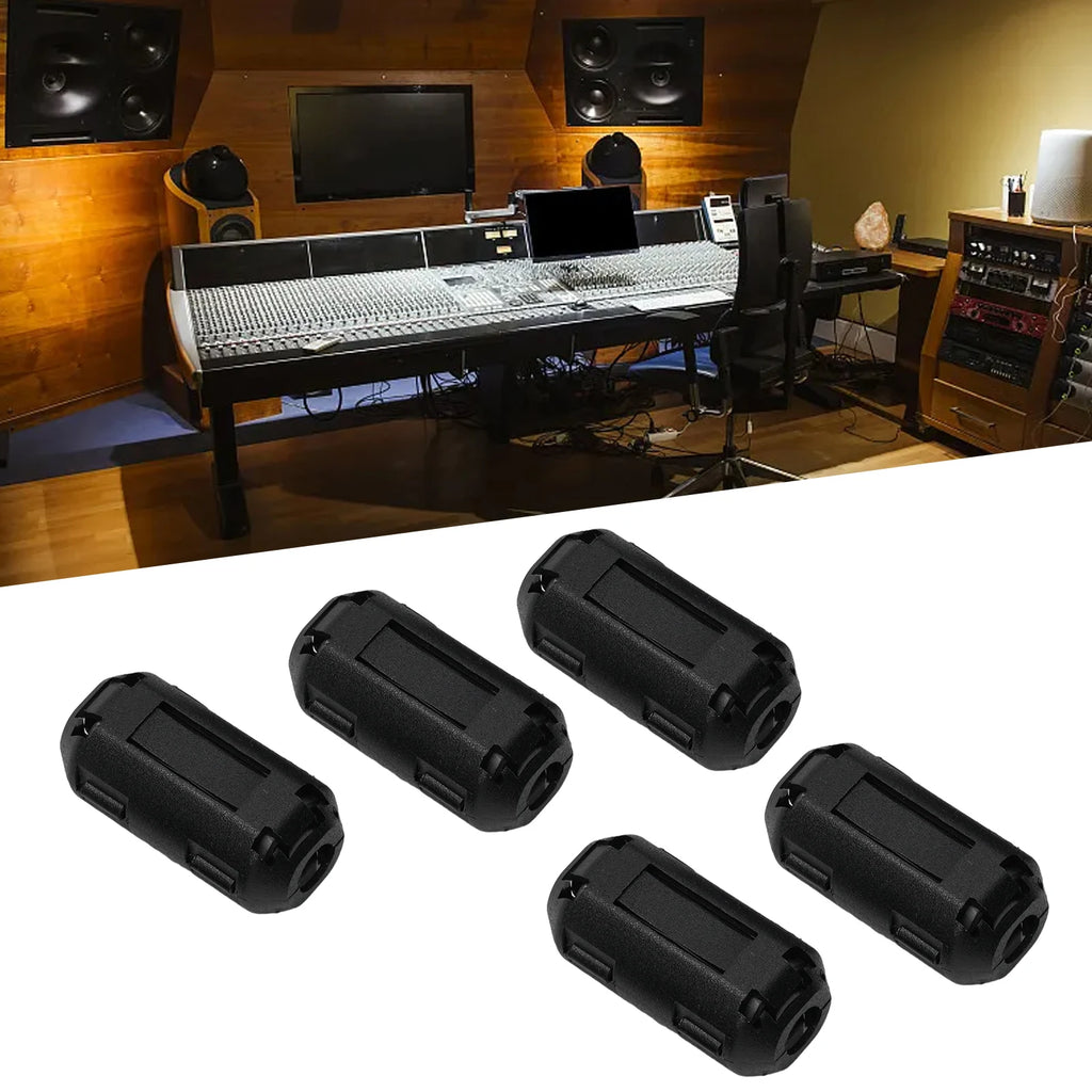 5Pcs 3.5/5/7/9/13mm Toroidal Core Ferrite Bead Clip Choke EMI RFI Noise Filter Clip For USB/Video Cable Power Cord Oasis Select