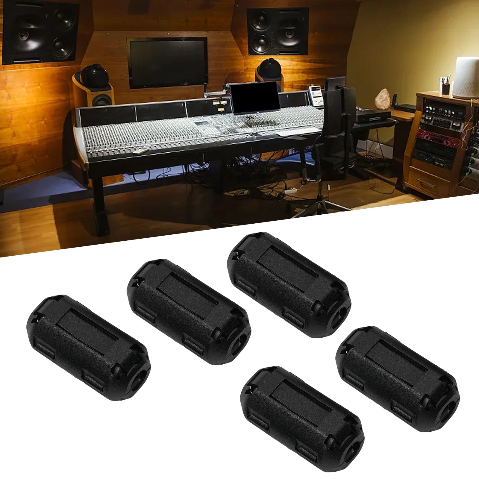 5Pcs 3.5/5/7/9/13mm Toroidal Core Ferrite Bead Clip Choke EMI RFI Noise Filter Clip For USB/Video Cable Power Cord Oasis Select