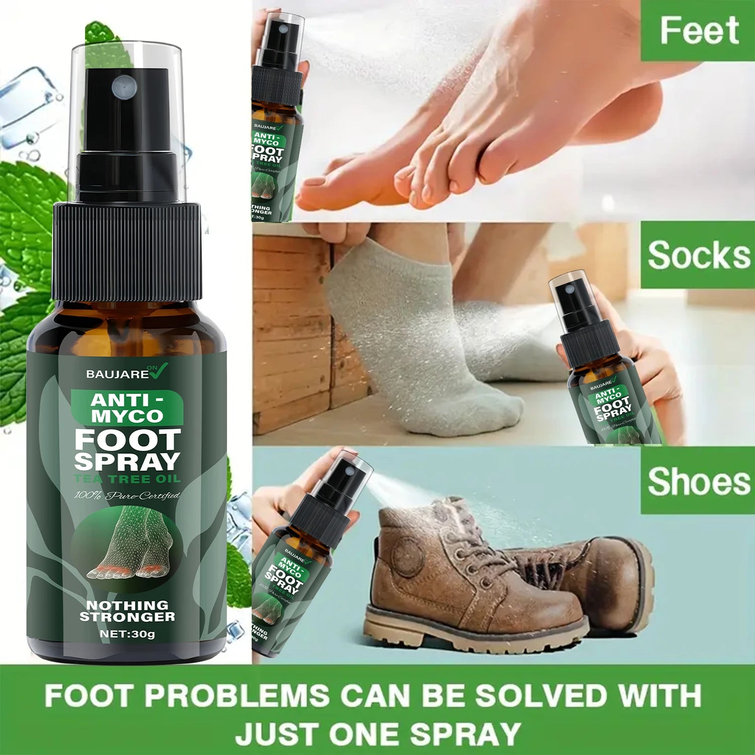 Anti-Fungal Foot Spray with Tea Tree Oil – Moisturizing Formula Foot Care Spray Oasis Select