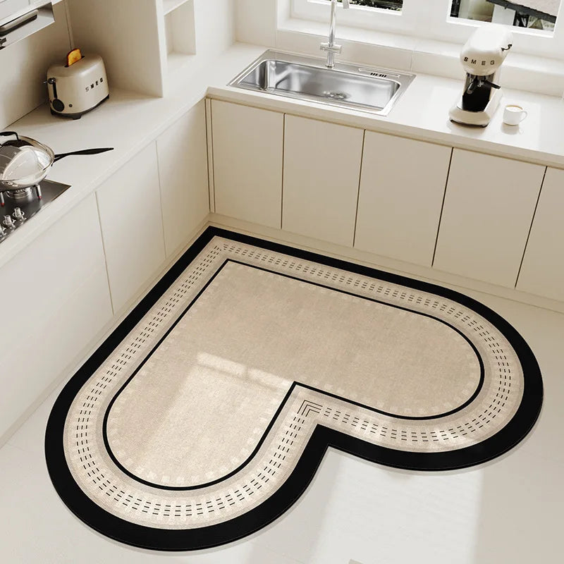 New Corner Super Absorbent Kitchen Floor Mat Diatom Mud Pad Bath Pad Anti-Slip Carpet Wipeable Wash Long Strip Carpet Oasis Select A 70X70cm
