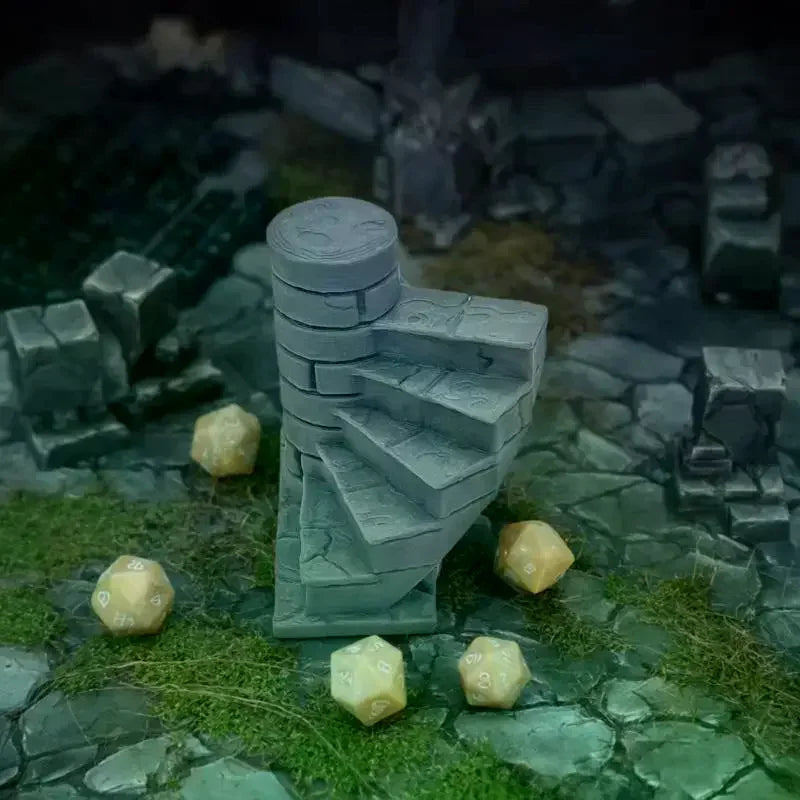 3D Printed Tomb Staircase Terrain for D&D Wargaming Miniatures