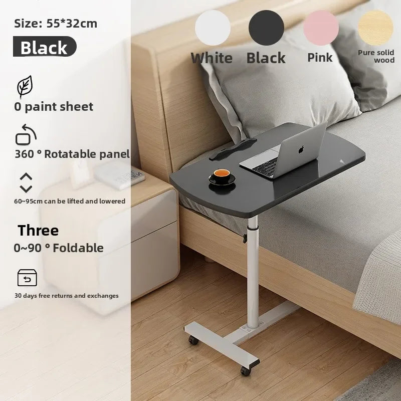 Laptop computer table Bedside table can be lifted and lowered 360 degrees Rotating desktop Simple portable mobile table Oasis Select Black Q3