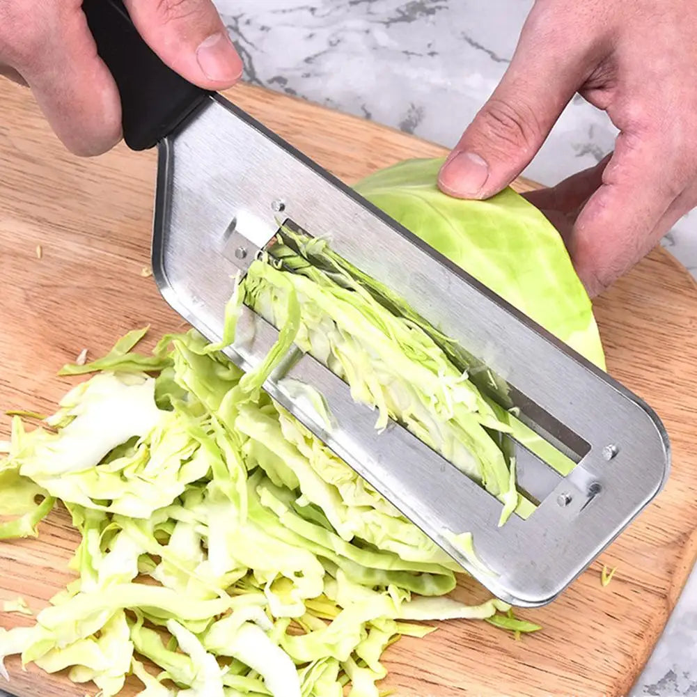 Dual-Blade Stainless Steel Cabbage Shredder & Vegetable Slicer