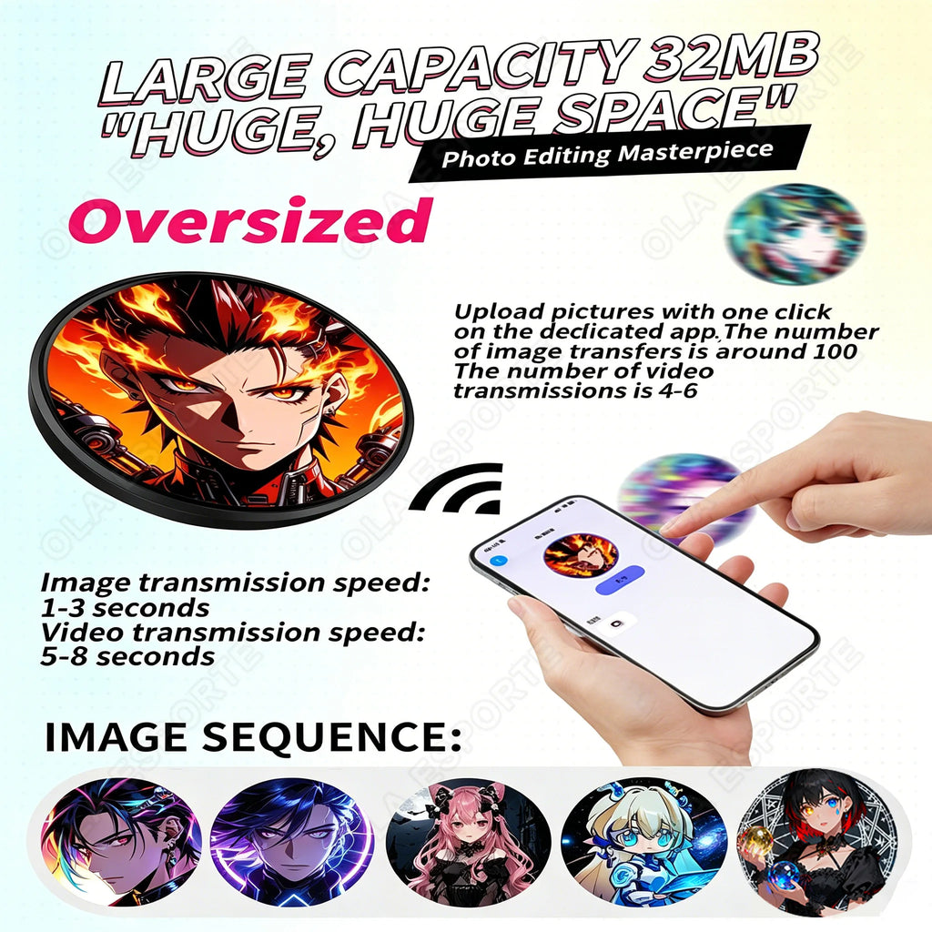 Anime LED E-Badge 1.85" Touch Screen Display Pin | Otaku Gift