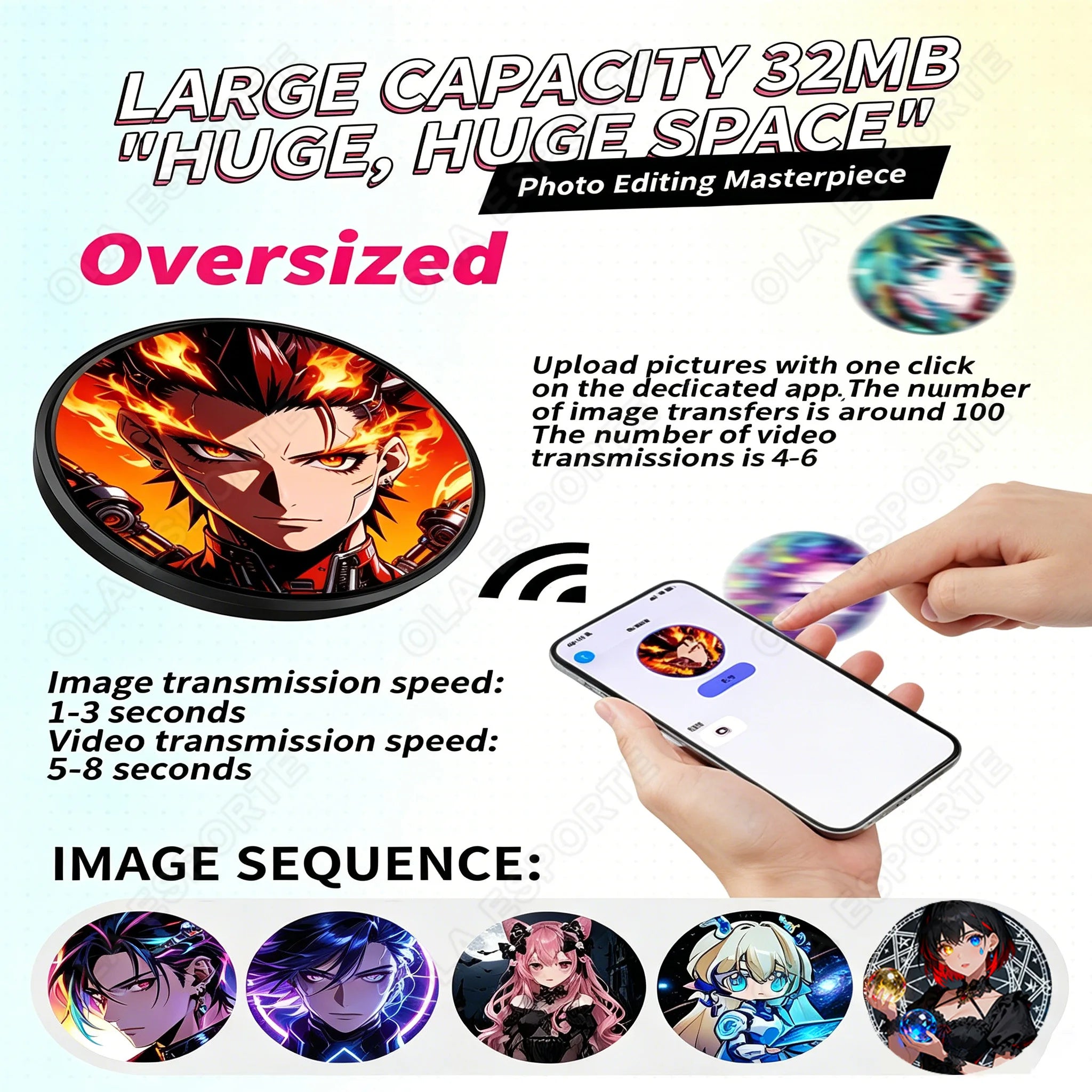 Anime LED E-Badge 1.85" Touch Screen Display Pin | Otaku Gift