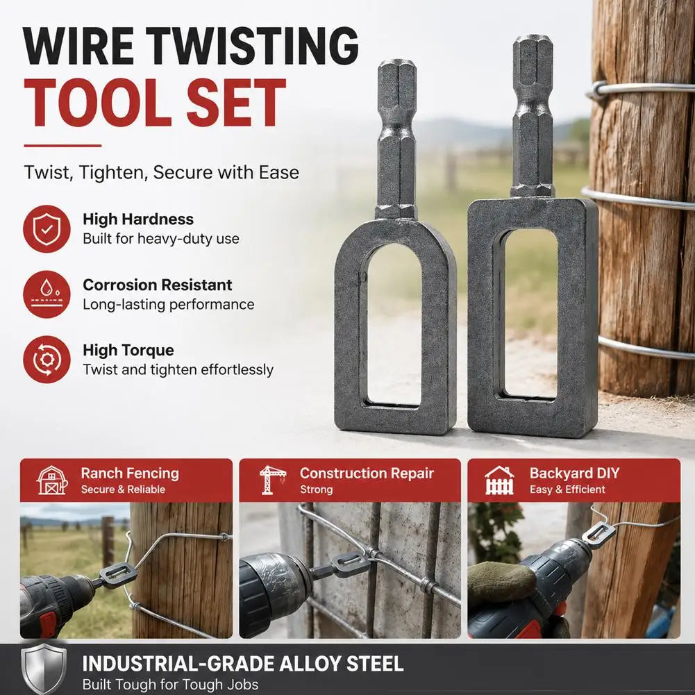1/4" Hex Wire Twister Drill Attachment – Rebar Tie Wire Tool