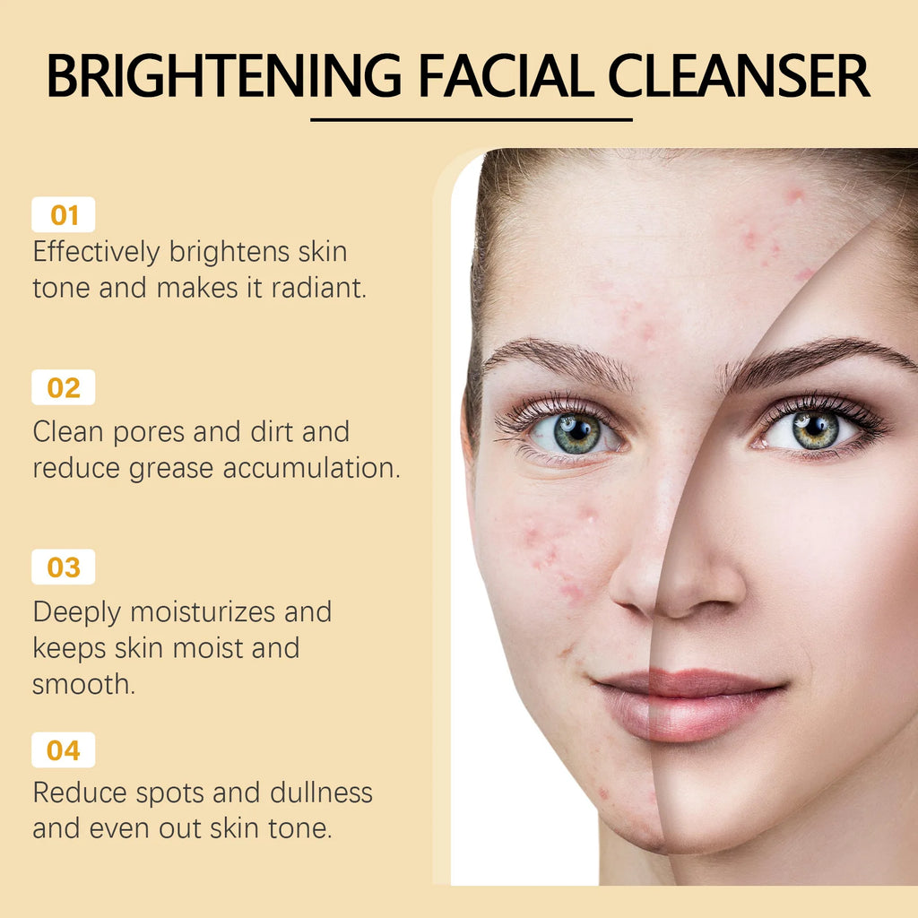 JAYSUING Turmeric Facial Cleanser Removing Blackheads Exfoliate Shrink Pores Improve Roughness Oil Control Foam Facial Cleanser Oasis Select