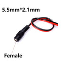 25cm 12V DC Male Female jack Extension Connectors Cable Adapter Plug Power Supply 5.5x2.1mm LED Strip Light CCTV Camera DC Wire Oasis Select Female 5PCS