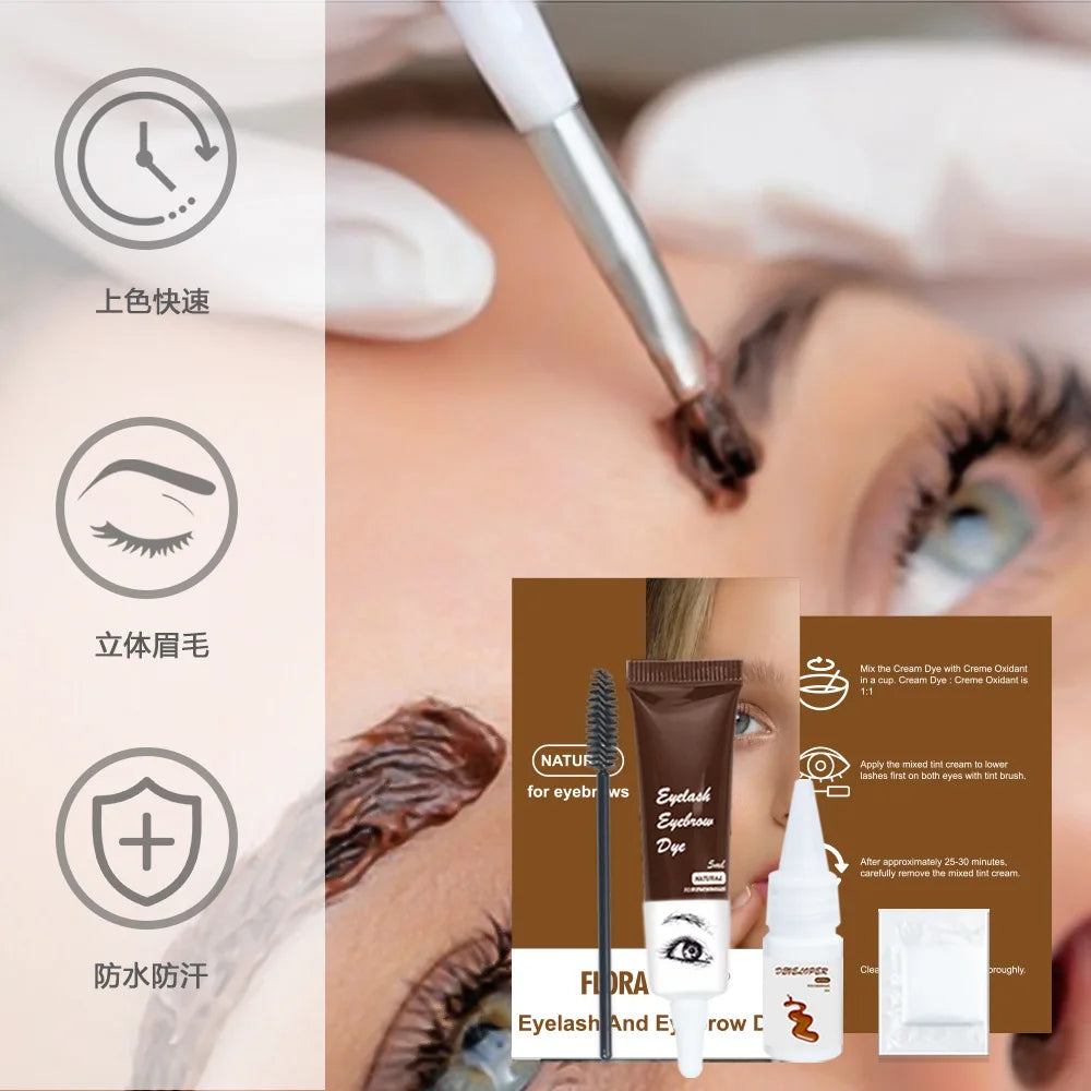 Eyelash Dye Eyebrow Dye Waterproof Quick-drying Light Brown Semi-permanent Eyebrow Enhancers Makeup Cosmetics Oasis Select