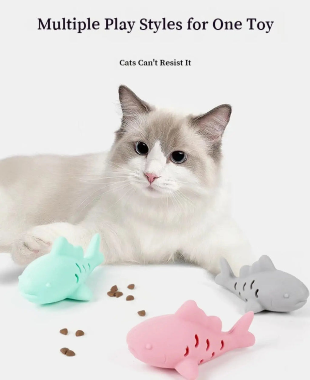 Fish-Shaped Cat Chew Toy - Dental Treat Dispenser Puzzle, Safe Silicone, No Battery, Interactive Pet Snack Game Oasis Select