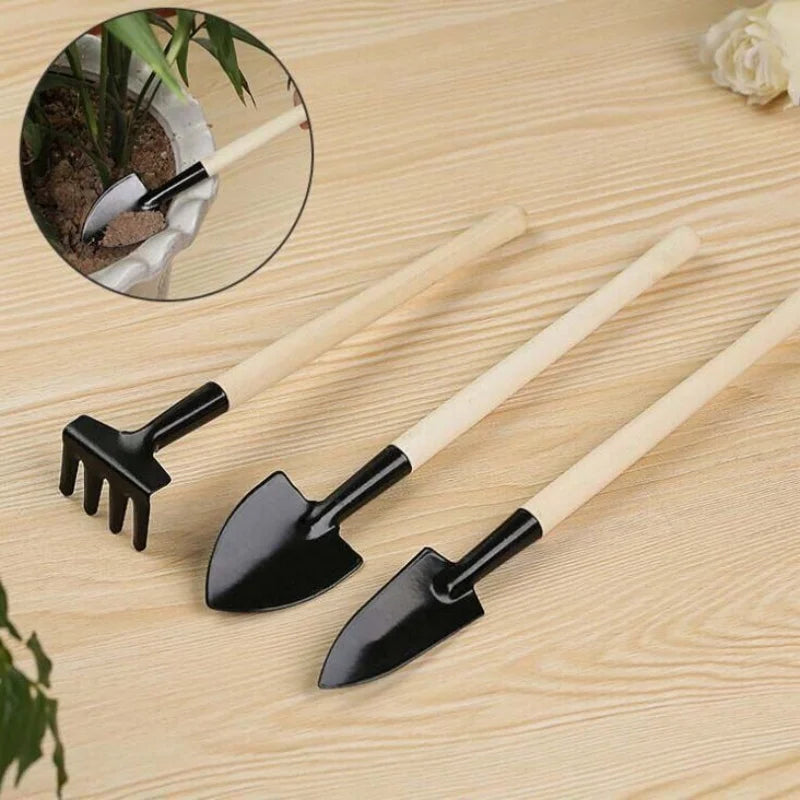 3PC/1Set Mini Gardening Tools Portable Shovel With Handles For Garden Plants Flower Pot Vegetables Digging Weeding Indoor Oasis Select