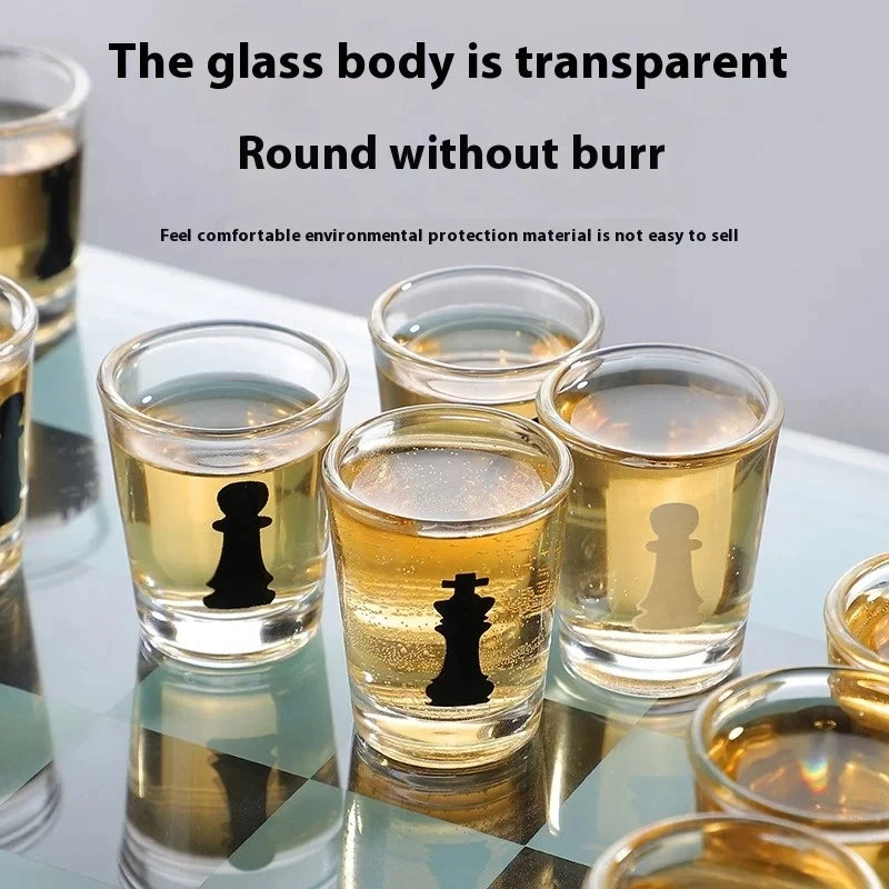 Transparent Glass Wine Glass Set Bar Drinking Games Home Party Games Whiskey Cocktail Tequila Bar Game Chessboard Set Party Gift Oasis Select