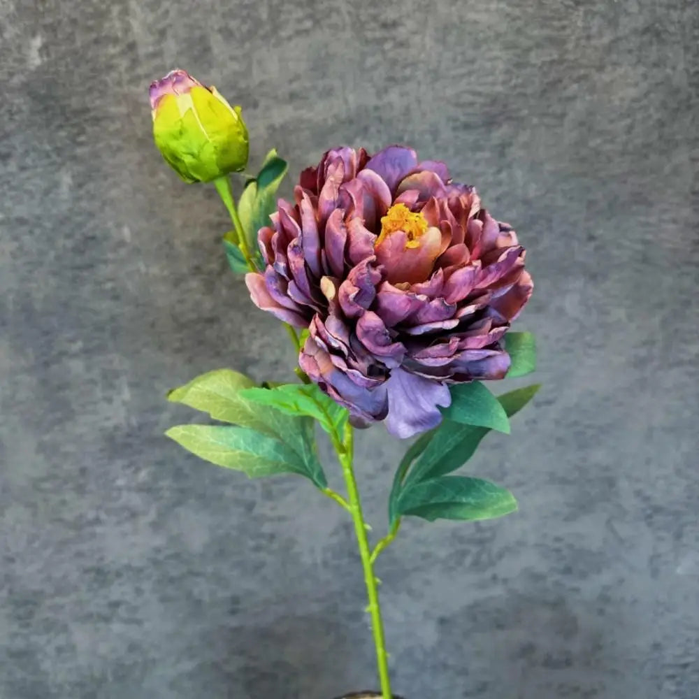 Peony Simulation Flowers, Home And Living Room Artificial Flower Decorations, Dining Table Dried Flower Bouquet Decoration Oasis Select Purple1