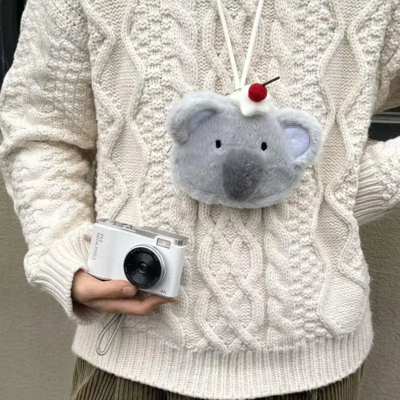 Cute Plush Snowman Coin Purse – Zippered Mini Wallet for Kids