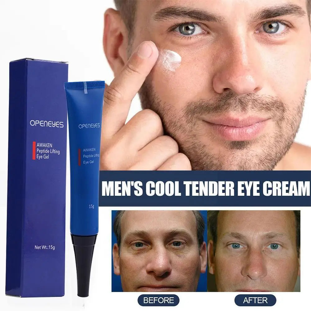 15g Openeyes Awaken Peptide Lifting Eye Gel Men Eye Cream Moisturizing Under Eye Cream Fade Dark Circles and Puffiness Fine Line Oasis Select