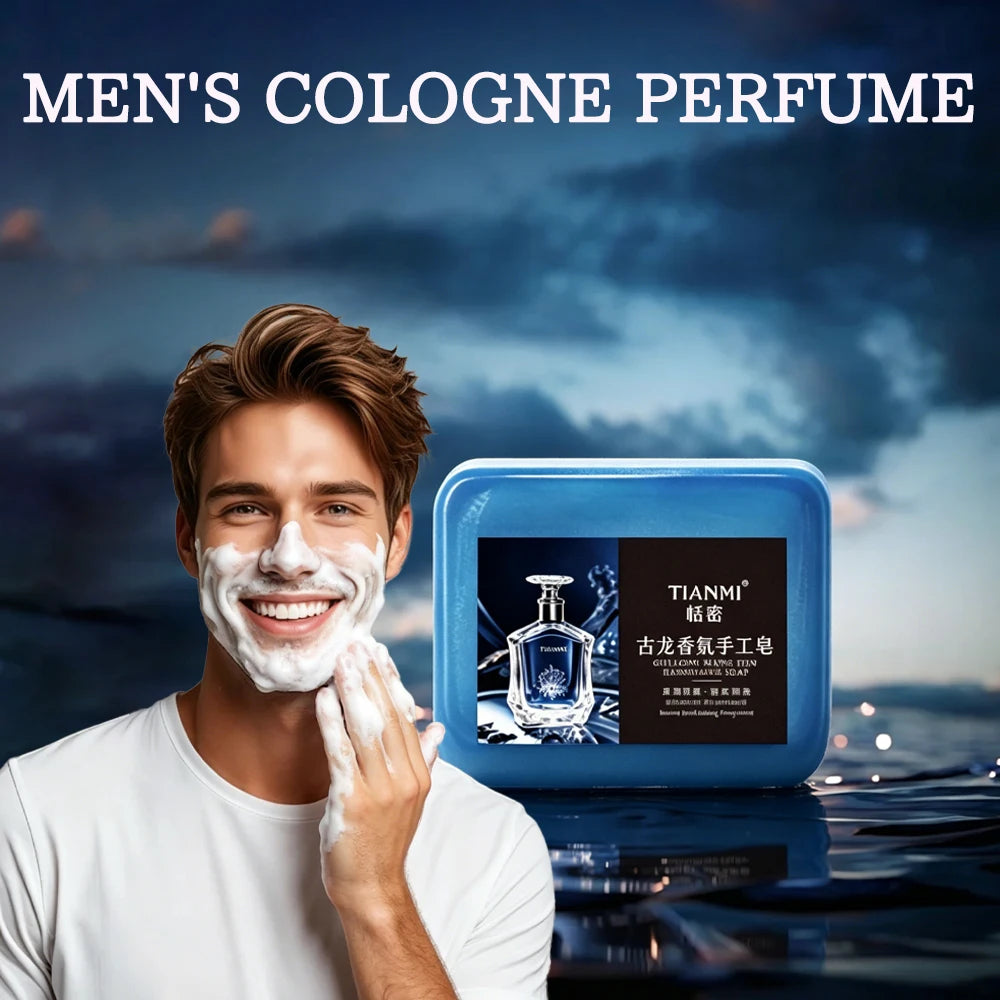 2PCS men's cologne soap, three in one for washing hair, face, and bath, cleanses and bathes the whole body, moisturizes Oasis Select