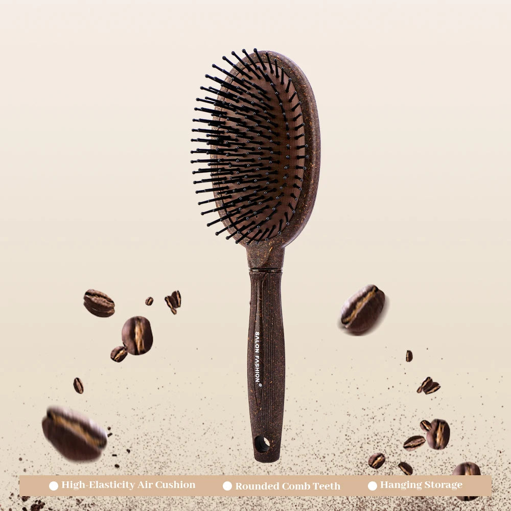 Air Cushion Hair Brush – Anti-Static Detangling Scalp Massage Comb Air Cushion Hair Brush Oasis Select 9111SY-Coffee