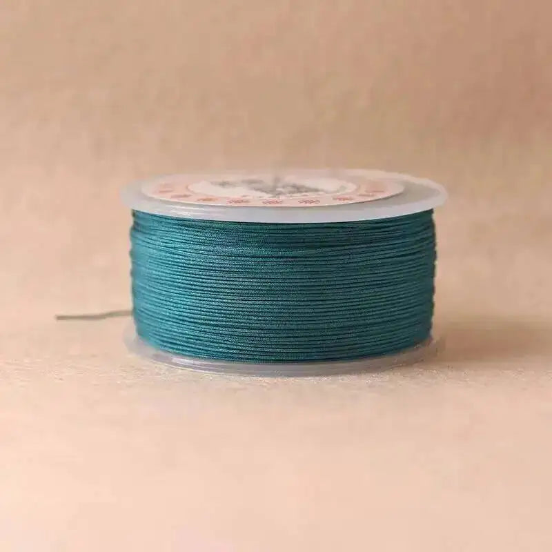 0.8 mm 65m Nylon Cord Thread DIY Tassels Beading String Thread Chinese Knot Macrame Cord Bracelet Braided String Oasis Select 19 peacock Blue 0.8mm 65m