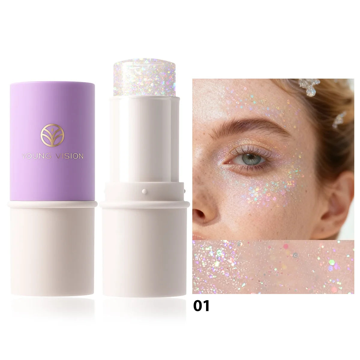 7-Color Face & Body Glitter Stick – Waterproof Festival Makeup