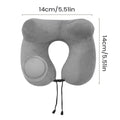Travel Neck Pillow Inflatable U Shape Neck Support Pillow Plush Sleeper for Travel Sleeping Napping Bedroom Airplane Office Oasis Select Gray