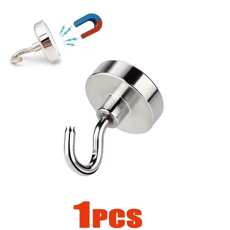 12/6/1Pcs Strong Neodymium Magnetic Hook Sucker Metal 12kg 5Pounds Diameter 20mm Magnets Quick Hook Shelf Ring For Home Kitchen Oasis Select 10mm 1pcs