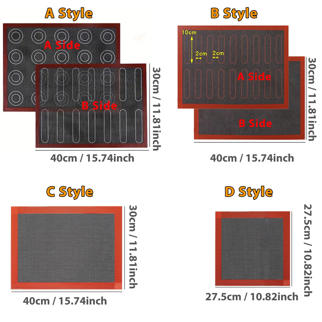 1PC Perforated Silicone Baking Mat, 2 Sides with Puff & Round Patterns, Reusable Non-stick Oven Liner, for Cookies Macaron Bread Oasis Select