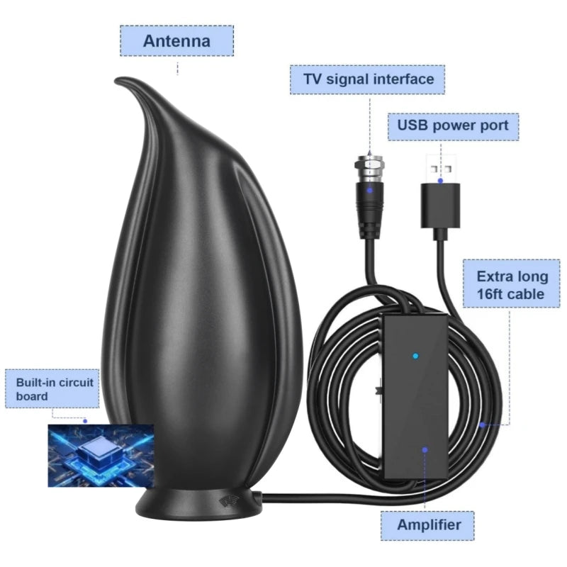 Amazon New Private Model High-Definition Digital TV Antenna Indoor Outdoor HDTV Antenna DVB-T2 Oasis Select