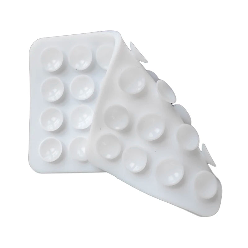 Silicone Suction Pad Double Sided For Mobile Phone Fixture Suction Cup Backed Adhesive Silicone Rubber Sucker Pad For Fixing Oasis Select White