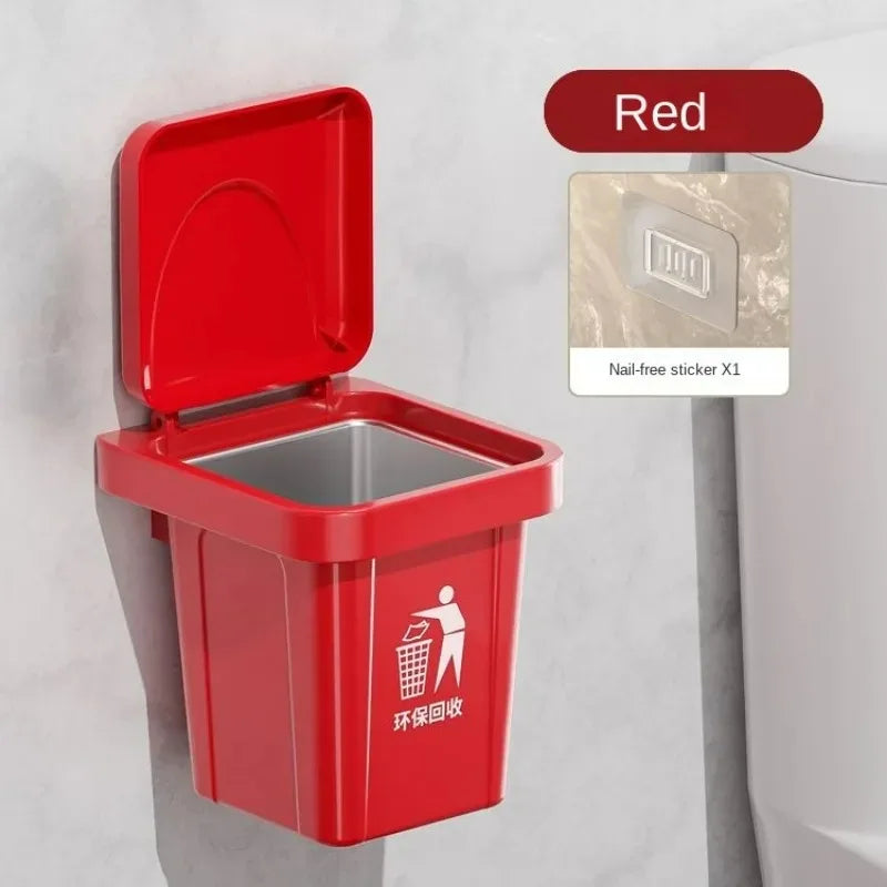 Portable Ashtray Trash Can Ashtray with Lid, Stainless Steel Ashtray, Bathroom Wall Hanging, Notch Anti-fly Ash Ashtray Oasis Select Red
