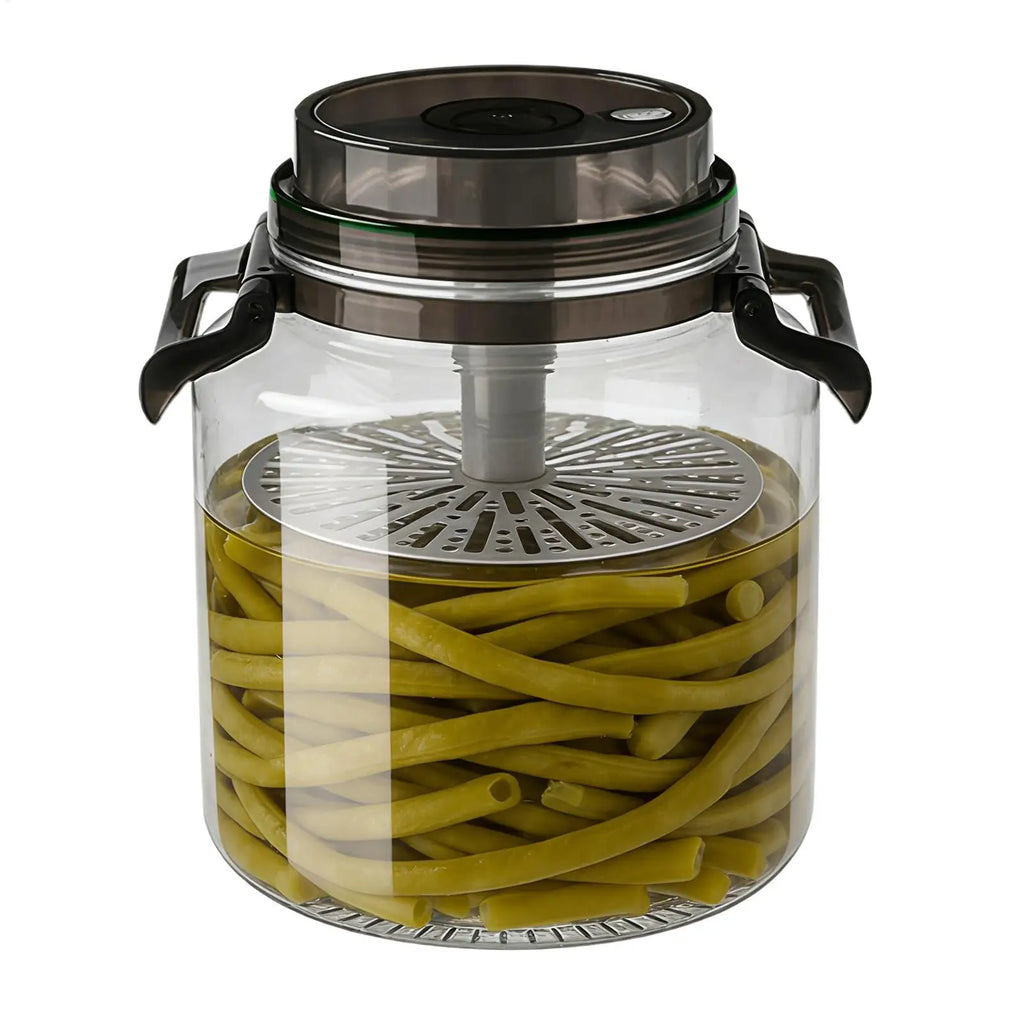 Pickle Jars 5L Airtight Round Storage Canister with Handle Pickle Holder for Brewing Kitchen Pantry Counter Countertop Food Oasis Select