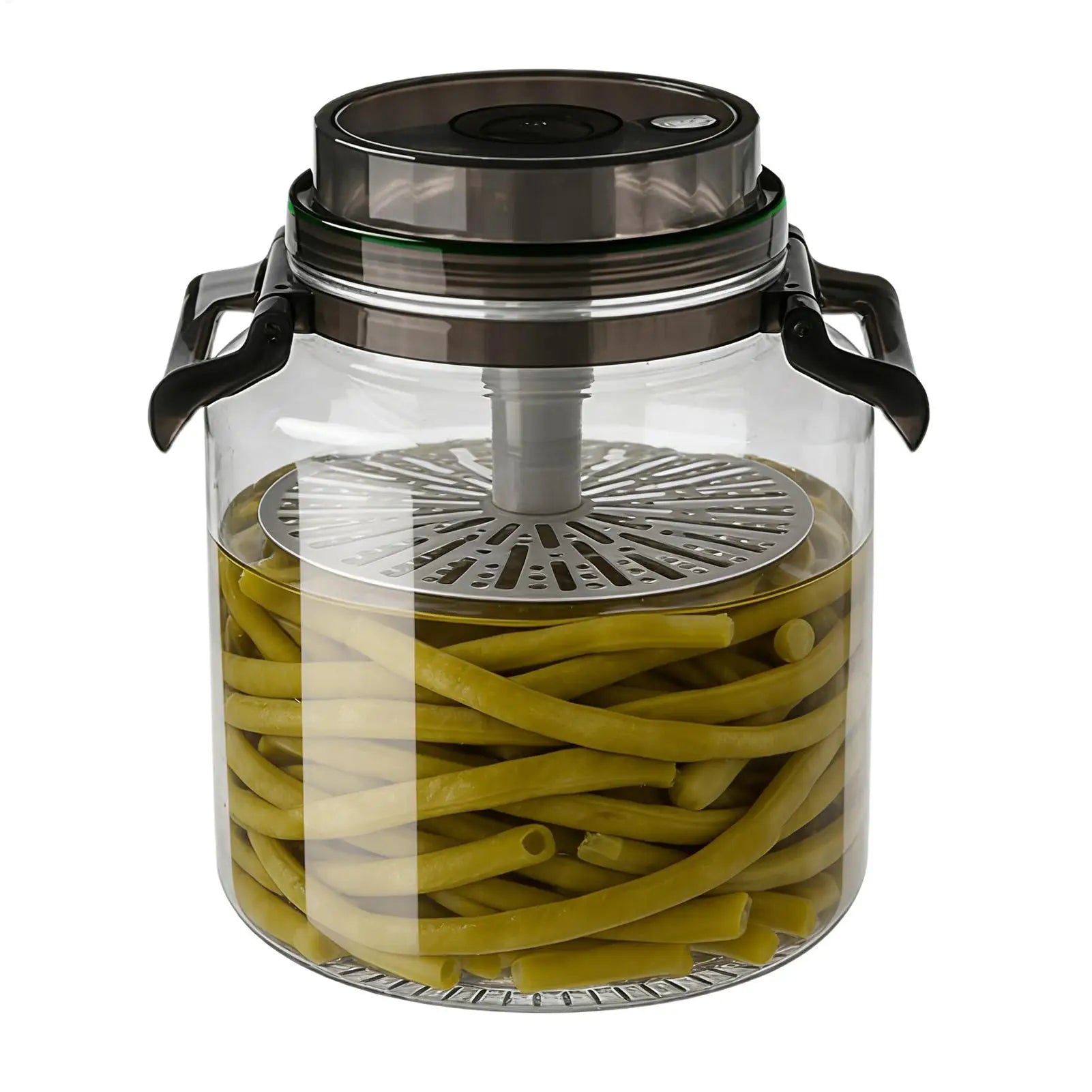 Pickle Jars 5L Airtight Round Storage Canister with Handle Pickle Holder for Brewing Kitchen Pantry Counter Countertop Food Oasis Select