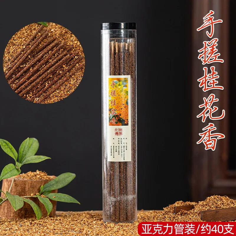 1 Box 40pcs Natural Handmade Rose Incense Sticks Organic Lavender, Jasmine, Osmanthus Home Fragrance Stick Incenses Oasis Select Osmanthus