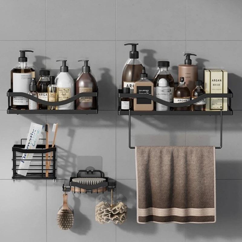 Bathroom Toilet Shelf No Punching Toilet Wall Storage Rack Shower Room Wall Shelf Oasis Select