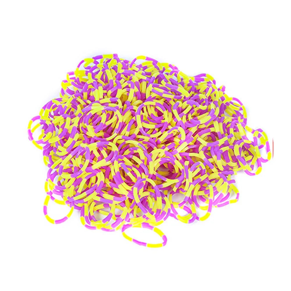 600pcs Loom Rubber Bands Kit Bracelet Making Kit for Kids Elastic Weaving Lacing DIY Crafting Gift Girl Oasis Select Yellow Purple