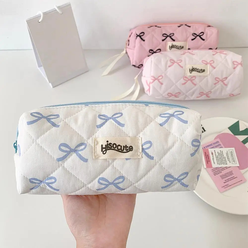 Cute Bow Pencil Case – Large Capacity Pink Stationery Bag