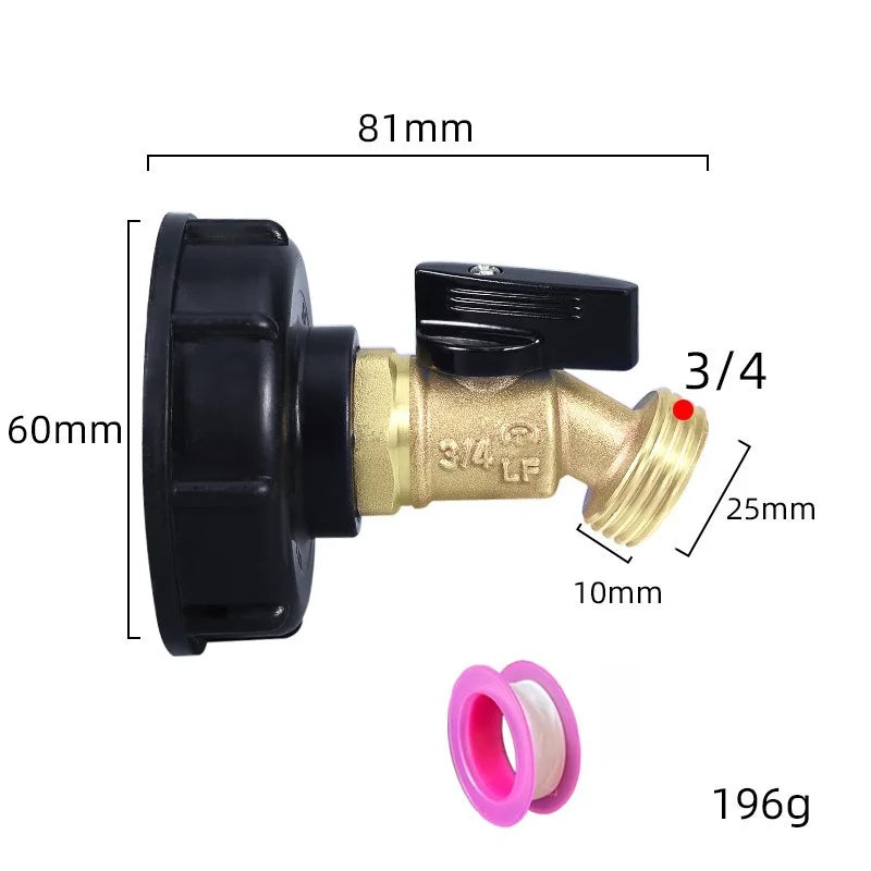 Male Thread IBC Tote Tank Adapter - Drain Hose Connector Faucet Tap Valve Fitting Part for Tank Faucet Oasis Select A