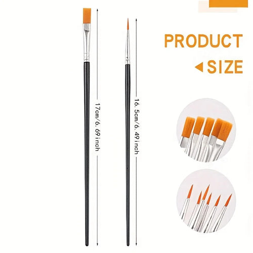 100pcsPainting Brushes Set Art Round Flat Hair Nylon Hair Paint Brush for Oil Acrylic Watercolor Kids/Artists/Beginners/Students Oasis Select