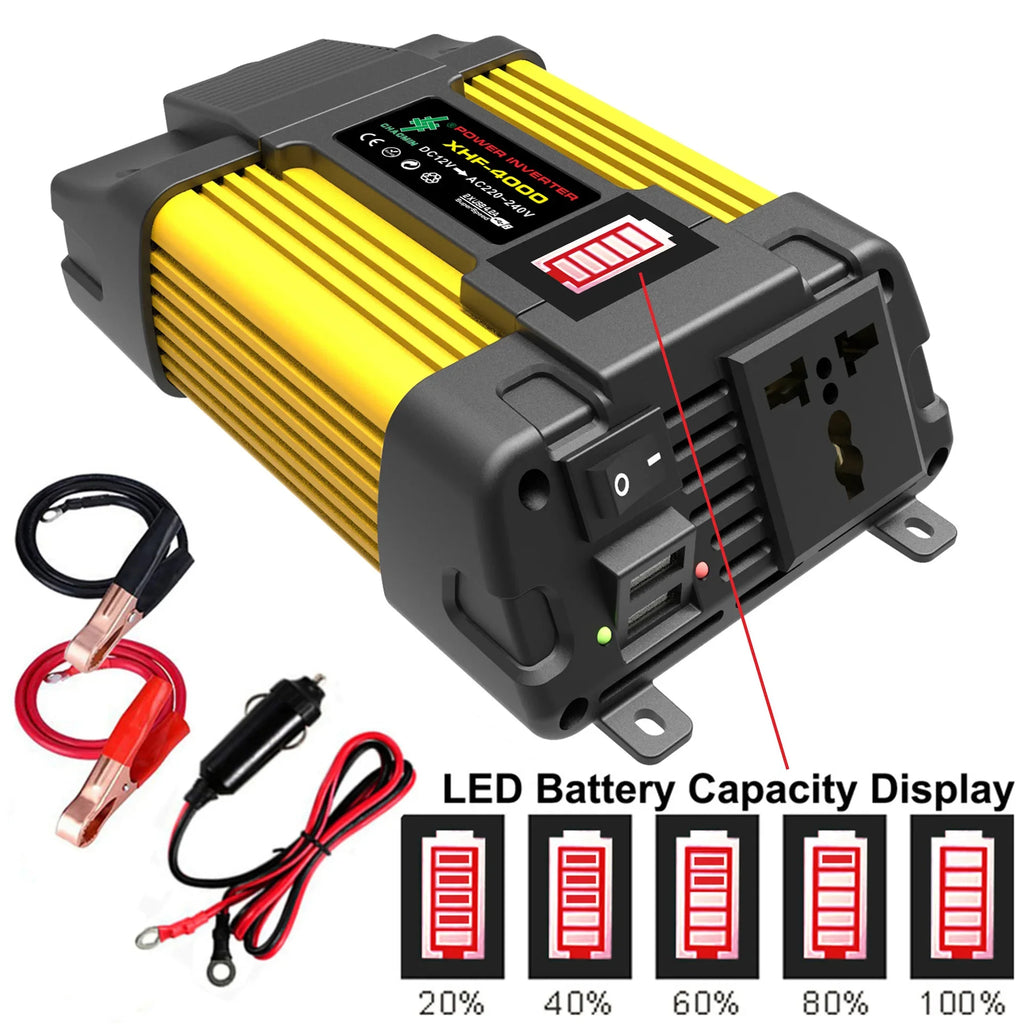 Car Wave Inverter 12V 220V 110V 600W 1000W 12 Volt DC To AC LED Displays Portable Power Voltage Converter Car Solar Inverter Oasis Select