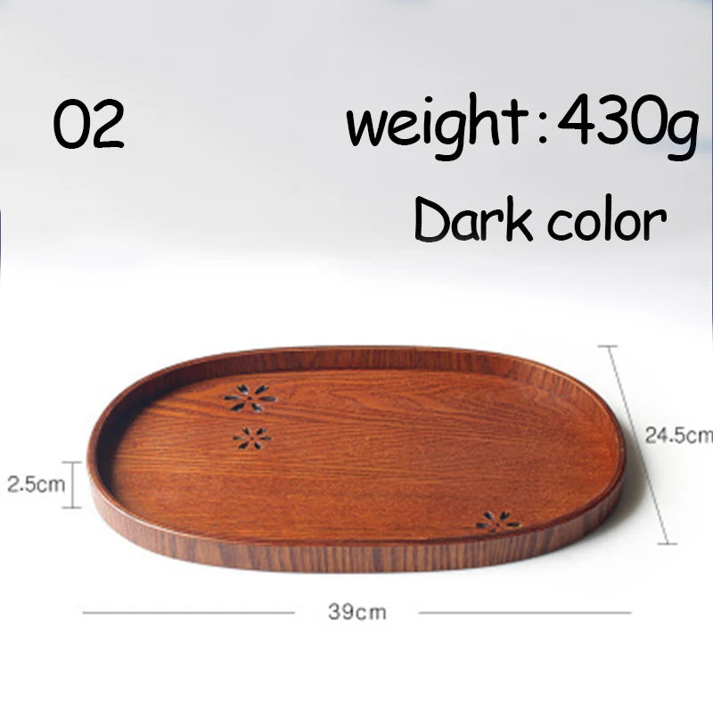 Oval Serving Trays Tableware Dessert Tea Saucer Coasters Coffee Coasters Wooden Plate Storage Food Display Home Hotel Decor Oasis Select 02