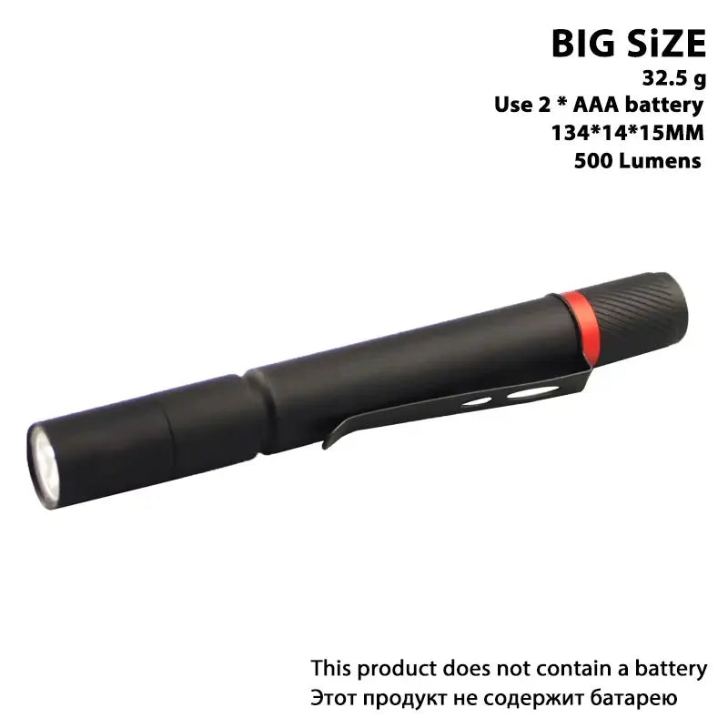 Ultra small LED Flashlight With premium XPE lamp beads IP67 waterproof Pen light Portable light For emergency, camping, outdoor Oasis Select 7haohongquan Big