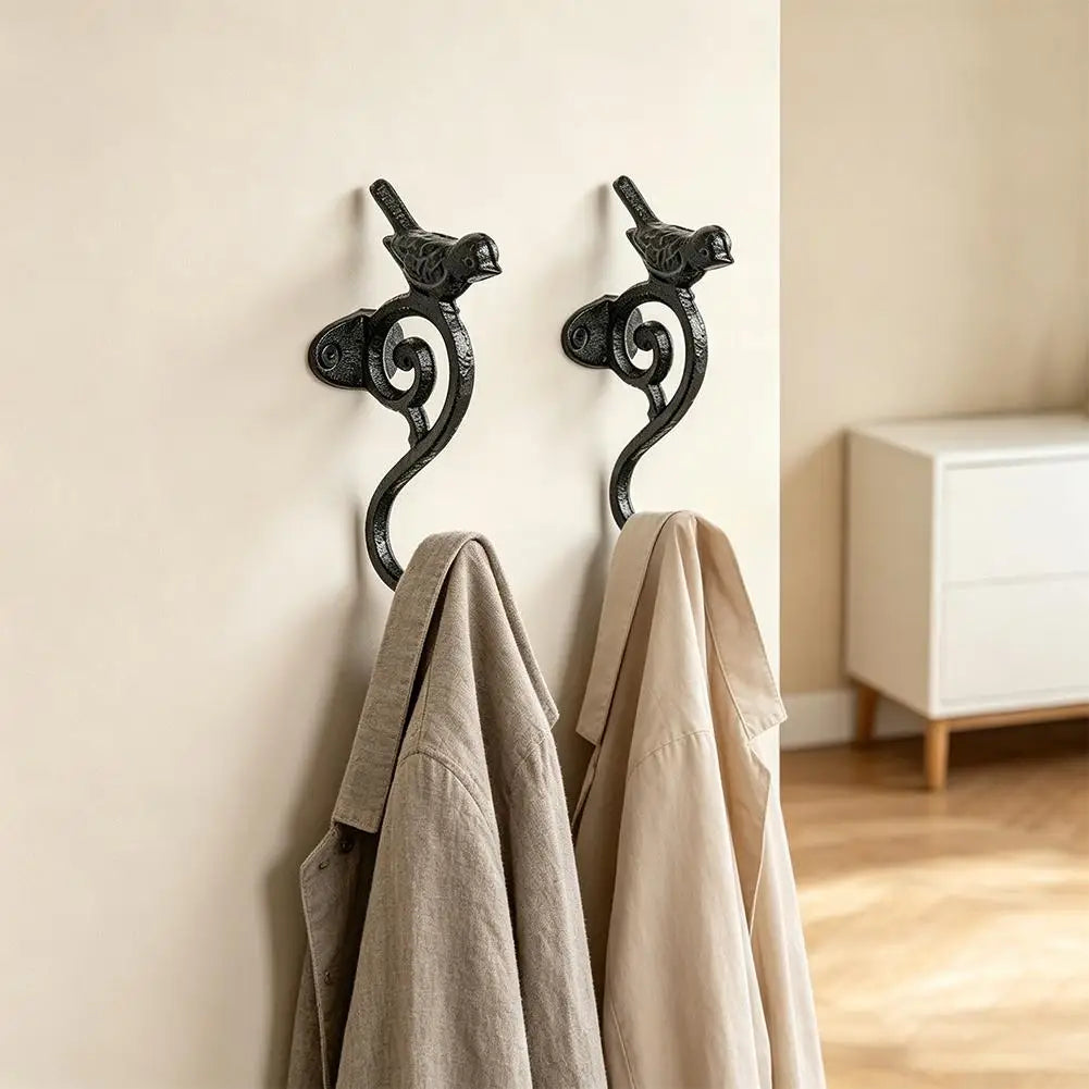 1-3Pcs Retro Bird Shaped S-Hook Heavy Duty Hanging Hook Multifunctional Organizer for Clothes Keys Garden Patio Home Decor Oasis Select