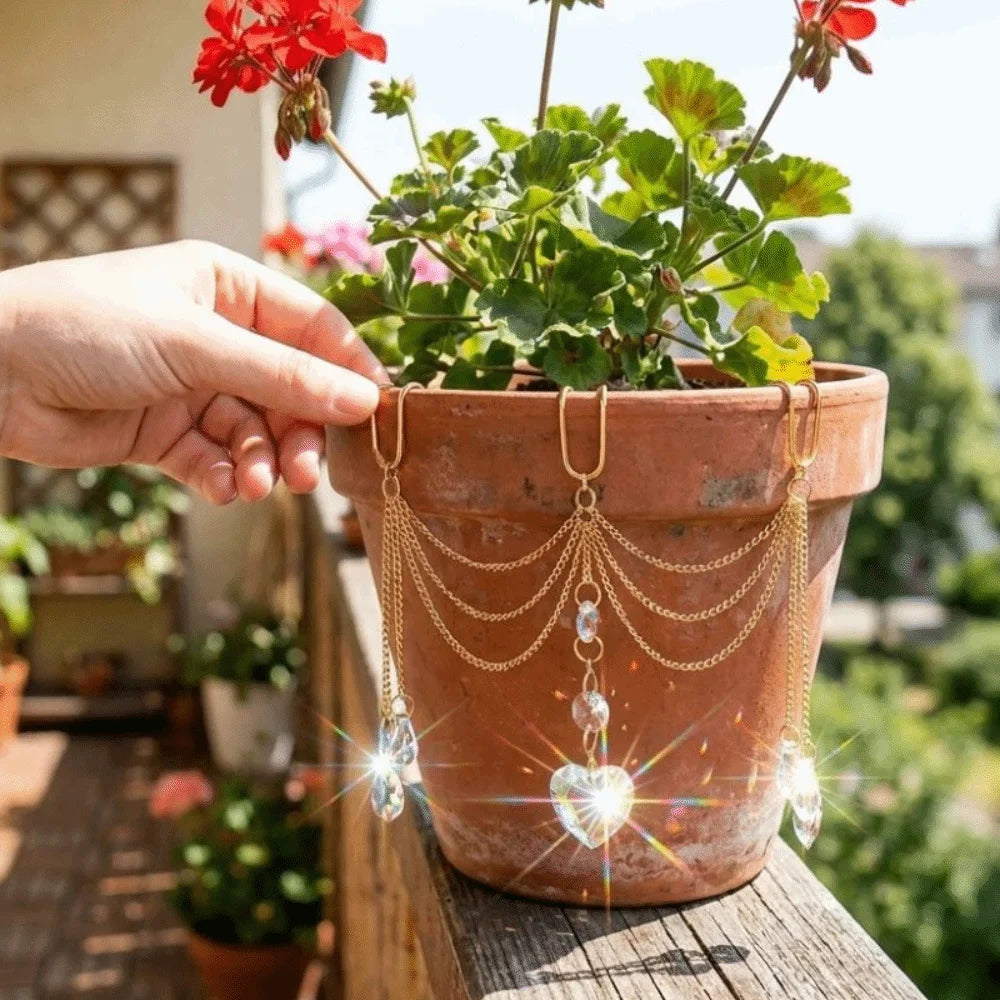 Heart-Shaped Beads Crystal Prisms Sun Catcher Reflective Colorful Hanging Pot Crystal Exquisite Handmade Craft Oasis Select