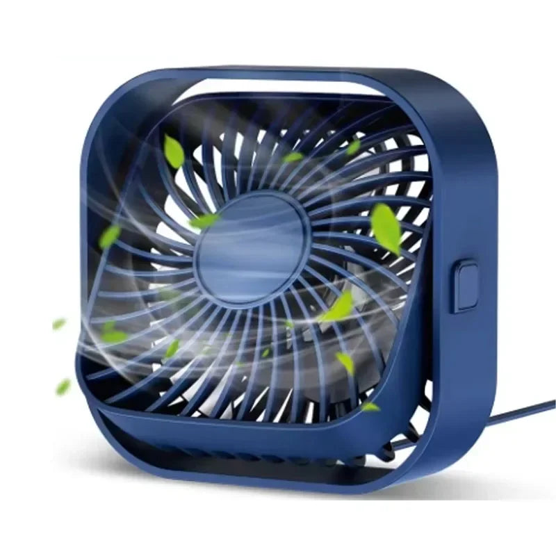 USB Desktop Small Fan Mini Desktop Ultra Quiet 3-speed adj High Power Removable Fan for Office Outdoor Library Dormitory Oasis Select K50 Blue
