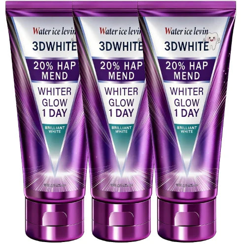 20% HAP 3D White Toothpaste - 1 Day Whiter Teeth, Deep Stain Remover, Cool Menthol for Fresh Breath & Strong Enamel Oasis Select Blue