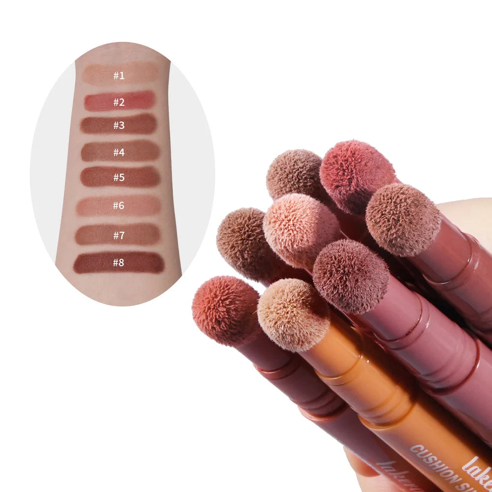 Lip Stain Air Cushion Lip Cream 2 IN 1 Lip & Blush Waterproof Matte Lip Glaze Mouth Red Lip Mud Non-fading Non-stick Cup Makeup Oasis Select