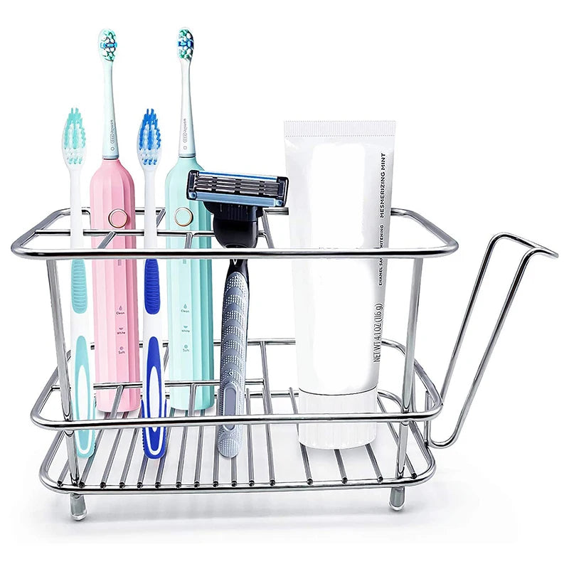 Toothbrush Holder For Bathroom Wall Or Counter, Non-Slip Mat Drill-Free Toothbrush Organizer For Electronic Toothbrush Oasis Select Silver