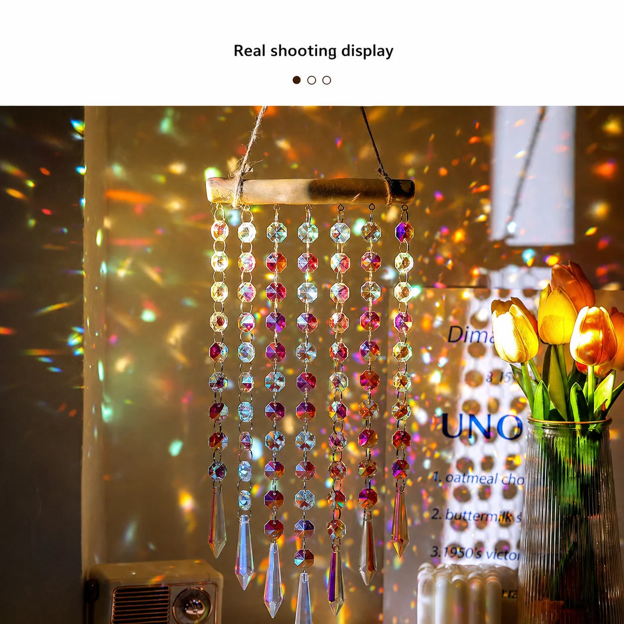 Rainbow Catcher Rustic Crystal Suncatcher Decorative Hanging Ornament Versatile Garden Suncatcher For Hotel Sunlit Areas Yard Oasis Select