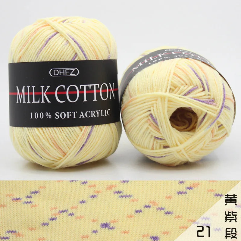 DIY Three Strands Graded Section Dyed Wool Medium Fine Cotton Thread